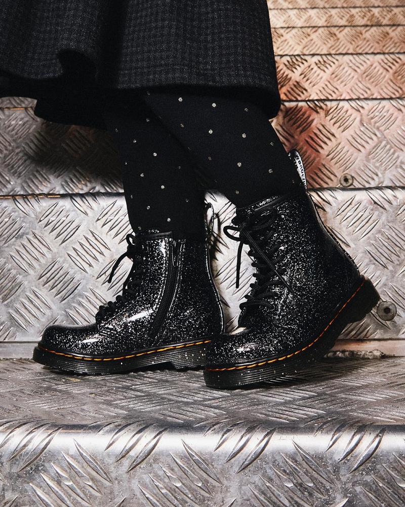 Dr Martens Toddler 1460 Glitter Snørestøvletter Barn Svarte | Norge 132AHK